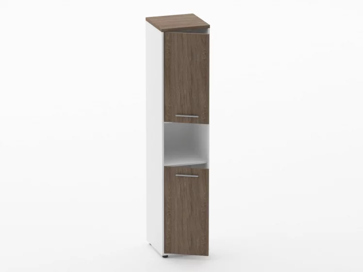 Шкаф 4 узкий закрытый, с нишей Deka 10.19.12Л Дуб Верцаска/Белый_1