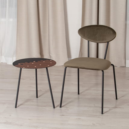 Столик кофейный LANCOME металл / МДФ, 45 х 45 х 45 см, дуб санремо/черный_3