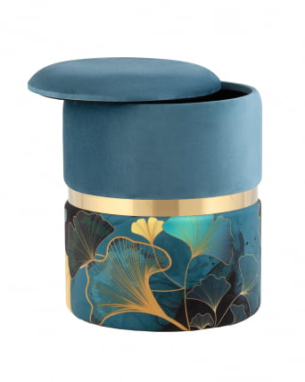 Пуф Кэрри с ящиком велюр Gingko без ножек_4