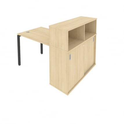 Рабочая станция с опорным шкафом-купе Metal System Б.РС-СШК-3.1 Акация/Антрацит_0