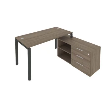 Рабочая станция на П-образном м/к с опорной тумбой правая Metal System Б.РС-СТС-2.3 Пр Вяз/Антрацит_0