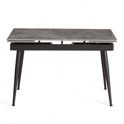 Стол обеденный Lord Grey/Лорд Грей столешница керамика (глянцевая) / опоры металл, серый/черный, (120+30+30)x80x75 см_9