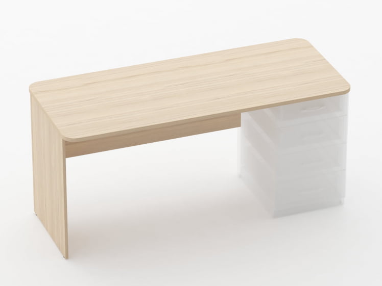 Стол прямой под встроенную тумбу Glassy 1.101.16Пр Дуб молочный_0