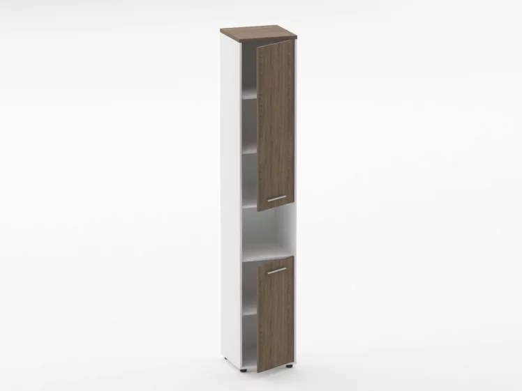 Шкаф 5 узкий закрытый, с нишей Deka 10.23.15Пр Дуб Верцаска/Белый_1