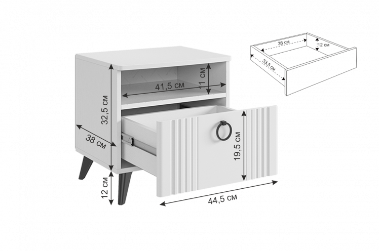 Тумба прикроватная Ева TE-01_2