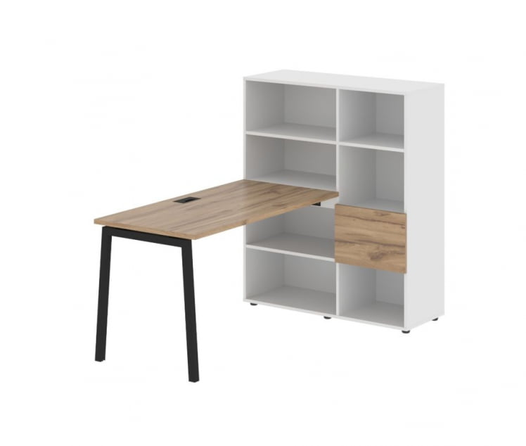 Рабочая станция EDIS ELRST 1113 Дуб Денвер светлый Черный Белый_0