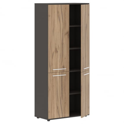 Шкаф с глухими средними и малыми дверьми EDIS EHCS 85.3 Дуб Денвер светлый Белый Мокко_1