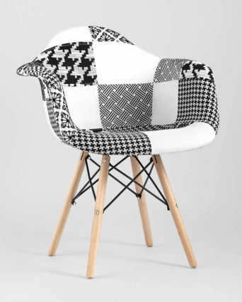 Кресло Еамес в стиле пэчворк Черно-белое / Eames_2