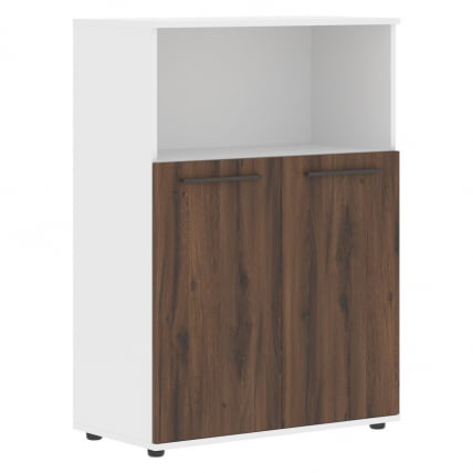 Шкаф с глухими малыми дверьми EDIS EMCS 85.3 Дуб Денвер темный Мокко Белый_0