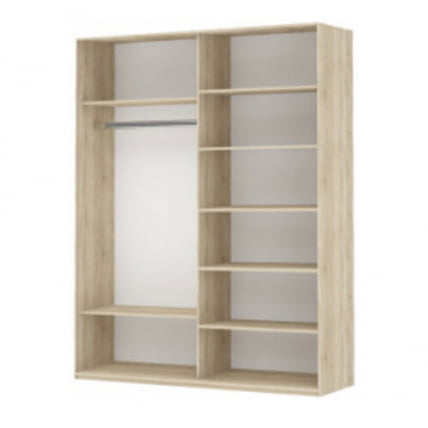 Шкаф-купе двухдверный Прайм 1200 Зеркало/Зеркало Дуб сонома_1