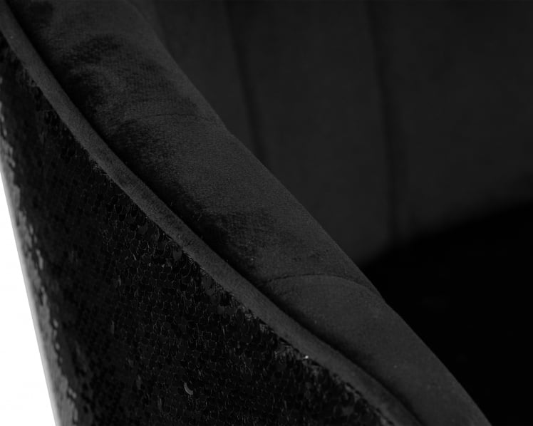 Стул барный DOBRIN DARCY BLACK SHINY (черный велюр с черно-золотыми пайетками)_7