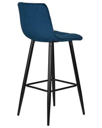 Стул барный DOBRIN NICOLE (черные матовые ножки, темно-синий велюр (108-95))_3