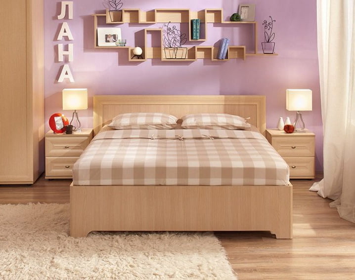 Кровать с подъемным механизмом (1600) Анкона 2.2 Дуб отбеленный (спальня)_1