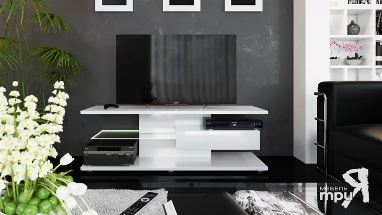 Тумба ТВ тип 1 Diamond Белый глянец_2