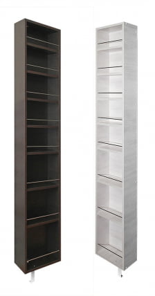 Поворотный шкаф в белом глянцевом стекле Лупо Шелф (правый) Беленый дуб_2