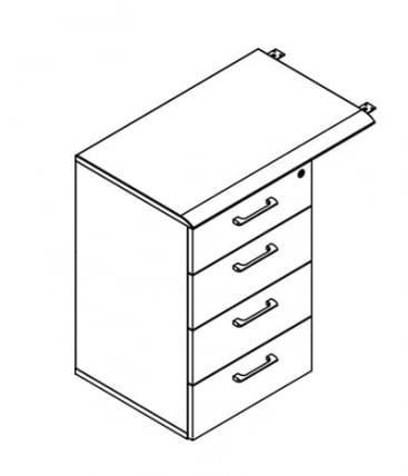 Тумба приставная WLC-4D.2 Дуб сонома_1