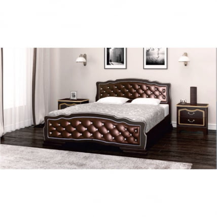 Кровать из массива Карина-10 200х120 Орех темный Бриллиант_1