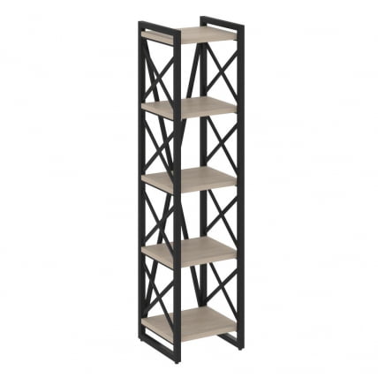 Стеллаж на регулируемых опорах - 5 полок LOFT VR.L-MST.O-5.4 Металл черный Дуб Аттик_0