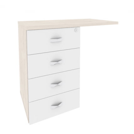 Тумба приставная (универсальная л/пр) ONIX O.TPU-4 Денвер Светлый/Белый_0