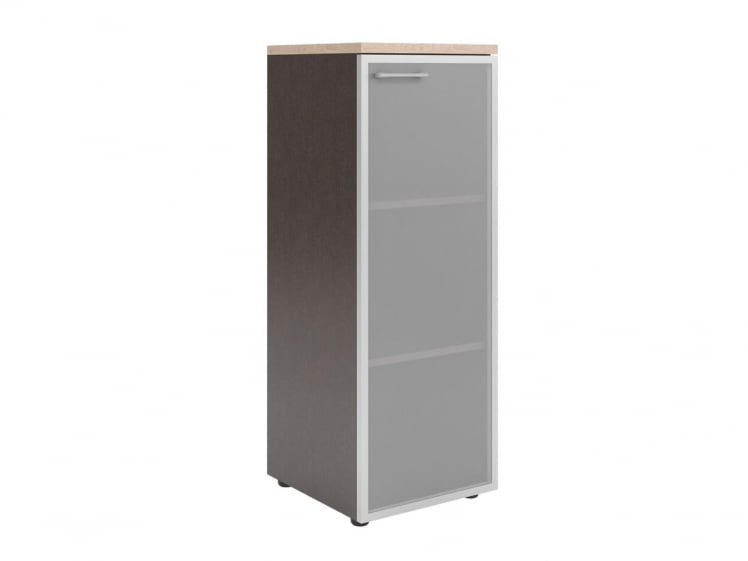 Шкаф колонка со стеклянной дверью в алюминиевой раме и топом XMC 42.7 Бук Тиара/Рено_0