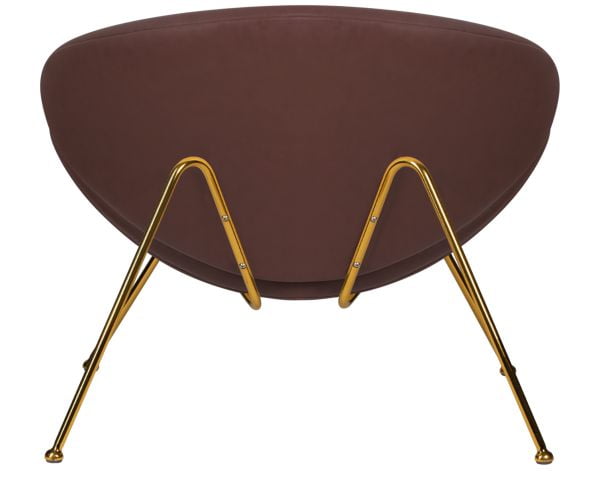 Кресло дизайнерское DOBRIN EMILY (коричневый винил YP5, золотое основание) 2 шт_5