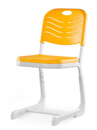 Стул ученический регулируемый пластиковый (рост 5-7) Желтый_0