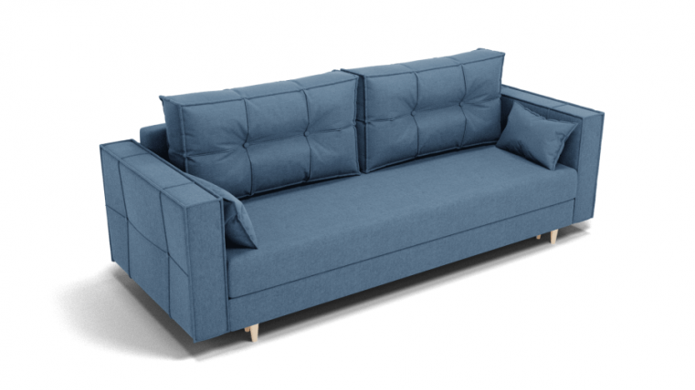 Диван Консул-1 ППУ (ЗР) Цвет фасада: Голубой; Тип: Прямой; Материал фасада: Металл/Велюр_0