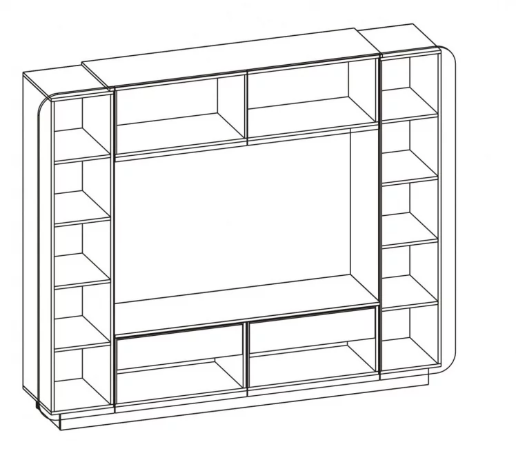 Стенка Карисма 6 Венге/белый глянец_1