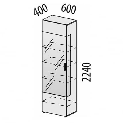 Шкаф-витрина (сервант) лев/прав Джерси 601.08_5
