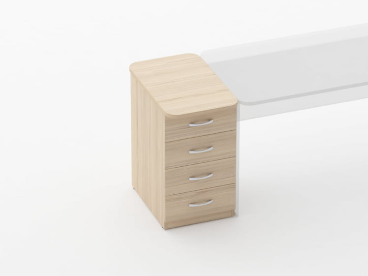 Тумба приставная на 4 ящика Glassy 3.10.10 Орех_1