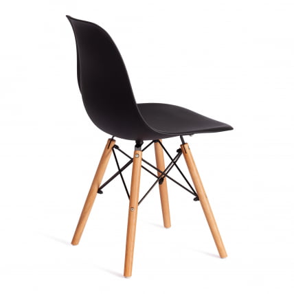 Стул CINDY (EAMES) (mod. 1801) дерево бук/металл/сиденье пластик, 45x51x82 см, Black (черный)_1