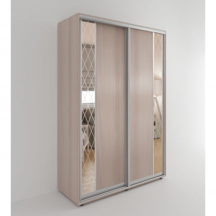 Шкаф-купе 2-х дверный Акцент-Вера ДР 1200х600 Ясень шимо светлый_0