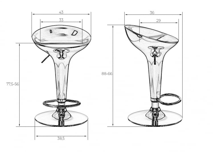 Стул барный DOBRIN BOMBA Красный_8