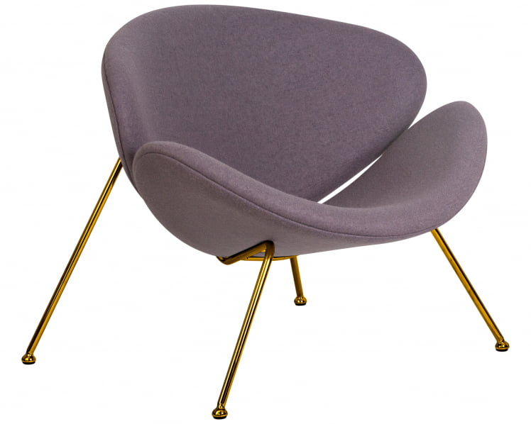 Кресло дизайнерское DOBRIN EMILY (серая ткань AF7, золотое основание)_1