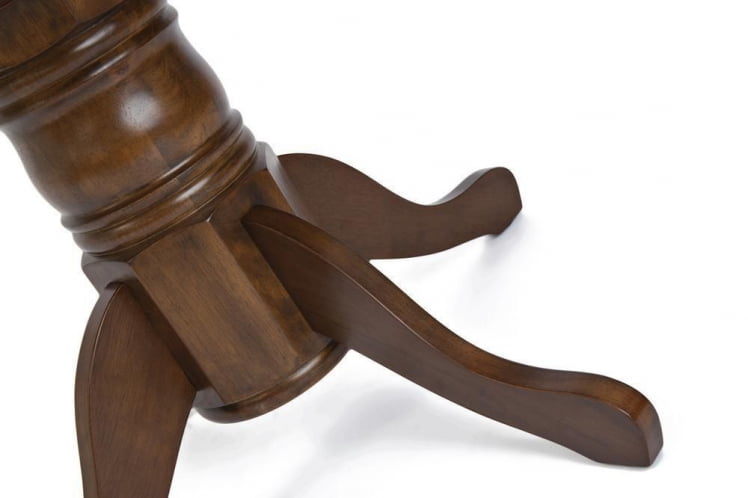 Стол круглый с плиткой раскладной CT 4257 дерево гевея/плитка, 107(145)х107х75см, Темный Дуб, плитка без рисунка_1