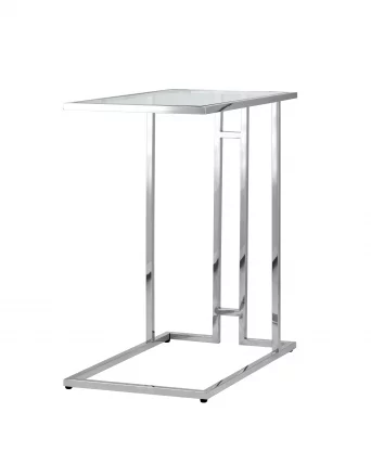 Журнальный столик Бостон 50x32 Серебро стекло прозрачное_0