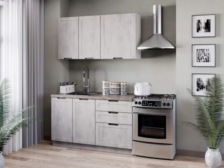 Тумба кухонная 800 с 3 ящиками (4) Джамис ЛД 296.160.000.011 Белый Белый камень_2