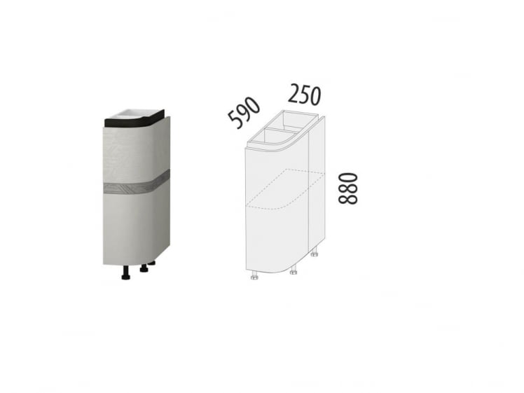 Напольный шкаф торцевой (прав) Бостон 104.64_3