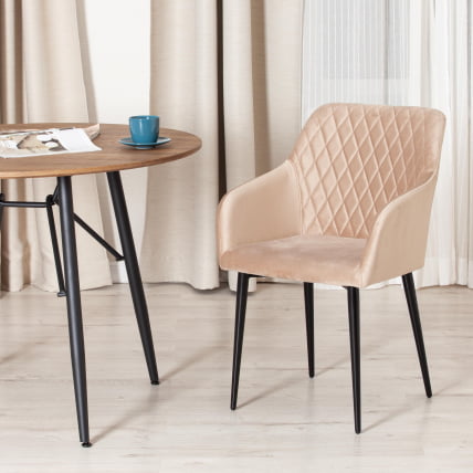 Кресло BREMO (mod. 708) ткань/металл, 58х55х83 см, высота до сиденья 48 см, бежевый barkhat 5/черный_9