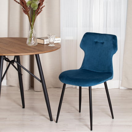 Стул ROBOCOP (mod. DC0128) вельвет/металл, 57 х 46 х 85 см , синий (HLR 63)/черный_8