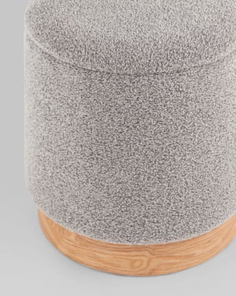 Пуф с ящиком Холли S букле серый_2