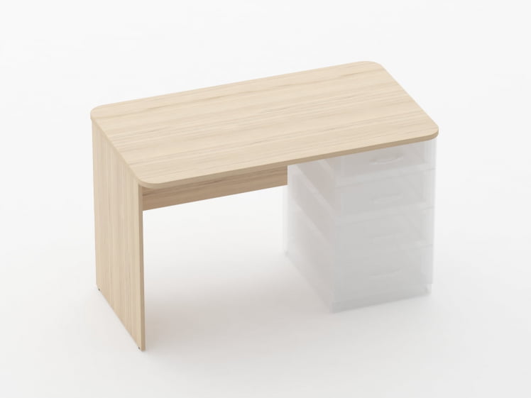 Стол прямой под встроенную тумбу Glassy 1.101.12Пр Бук светлый_0