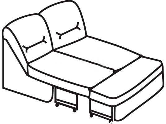 Секция двухместная без подлокотников раскладная Вавилон 2АР Жимолость (экокожа)_1