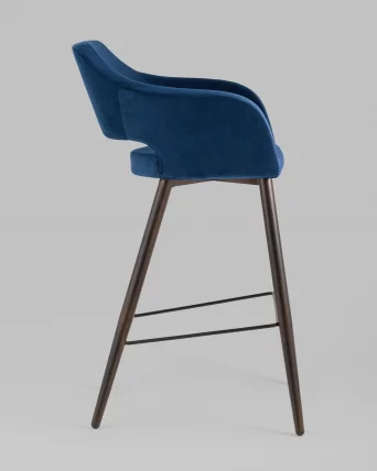 Стул барный Саймон Б велюр Темно-синий_2