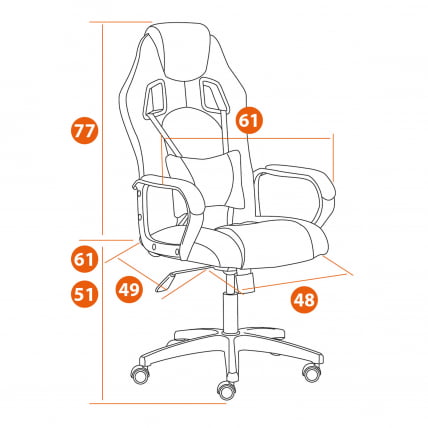 Кресло DRIVER (22) кож/зам/ткань, черный/красный, 36-6/TW-08_18