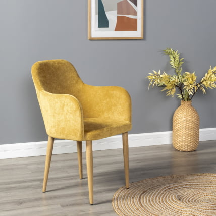 Кресло Ledger К желтый/нат.дуб_5