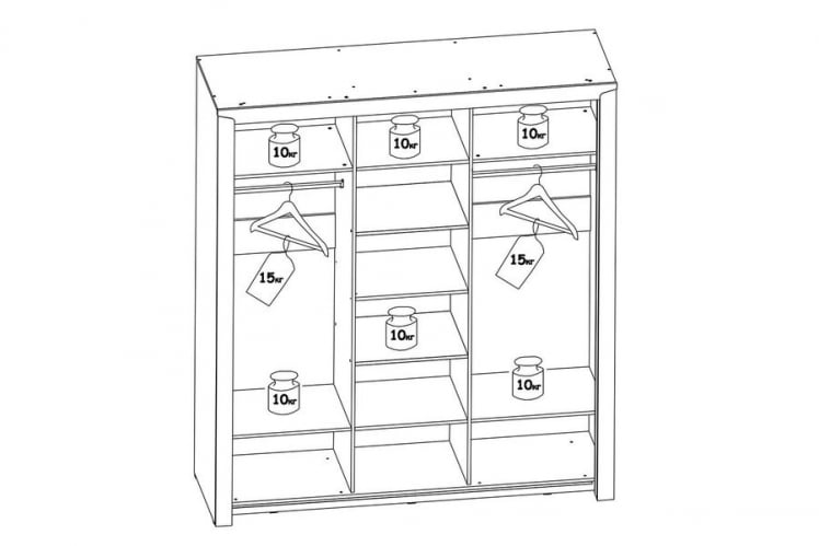 Шкаф с раздвижными дверями Соренто 16 Дуб Стирлинг_1