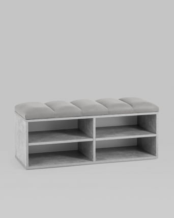 Обувница Хольст 2 серая велюр Серый_2