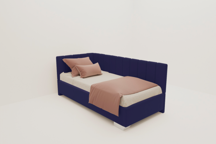 ДЕТСКАЯ МЯГКАЯ ИНТЕРЬЕРНАЯ КРОВАТЬ ТЕРРА С ПОДЪЕМНЫМ МЕХАНИЗМОМ (BERHOUSE) Цвет фасада: Синий; Материал фасада: Металл/Велюр; Спальное место: 1200х1900_0