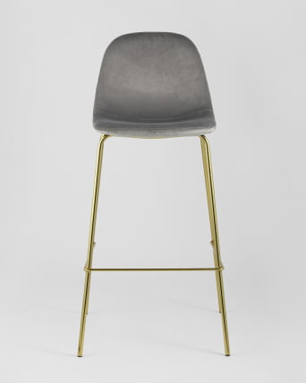 Стул барный Валенсия Серый с золотыми ножками_2